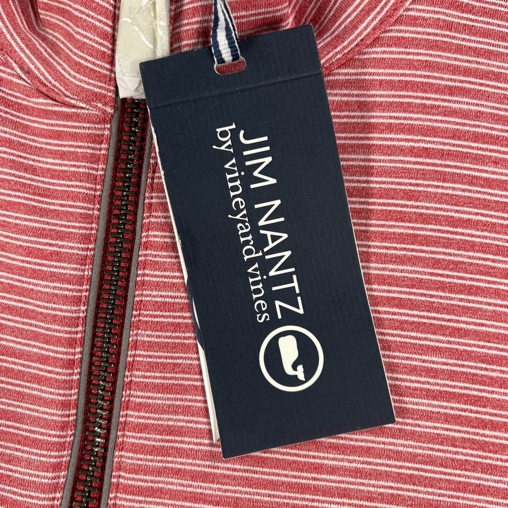 Vineyard‎ Vines Jim Nantz Pullover Sweatshirt Mens Small Red Striped 1/4 Zip New - Picture 8 of 14